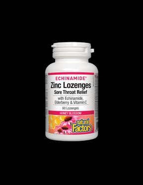 Echinamide® Zinc Lozenges | Sore Throat Relief - 60 Chewables - Nutra Best Europe