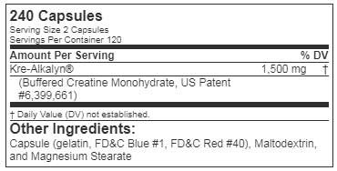 Capsules kre-alcalyn efx - 240 capsules