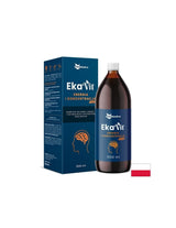 Vitamine liquide avec extraits à base de plantes pour l'énergie et la concentration - Ekavit, 1 litre, 20 doses