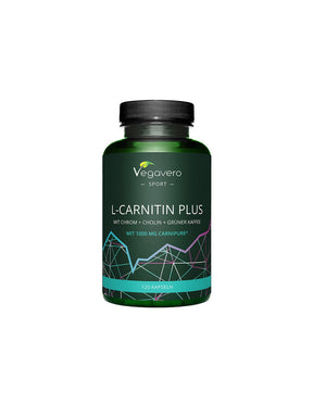 Energy and weight control - L-Carnitine + Chromium, choline and green coffee, 120 capsules - Nutra Best Europe