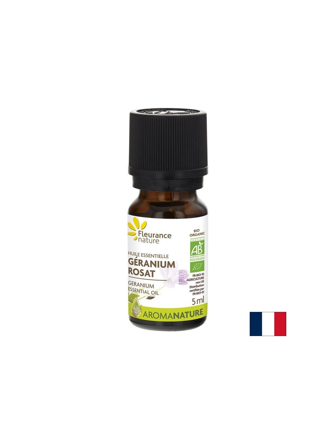 Huile essentielle au géranium, bio, 5 ml