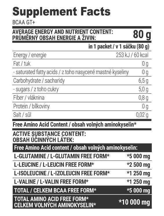 BCAA GT + - 80 grammes