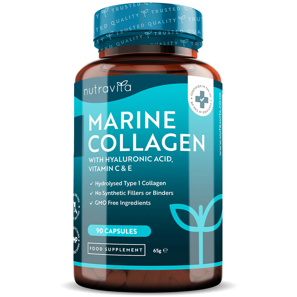 Collagène marin hydrolysé avec de l'acide hyaluronique - 1000 mg