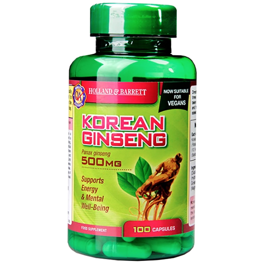 Ginseng coréen 500 mg 100 capsules