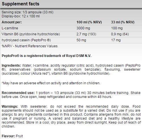 Lot en L-Carnitine 3000 - 100 ml