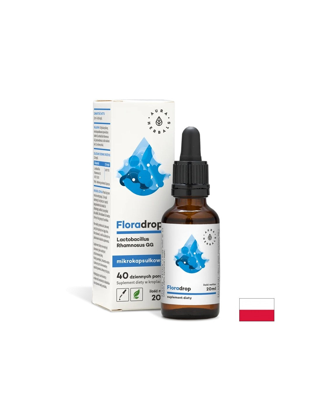 Floradrop/Gouttes probiotiques 2 milliards de probiotiques actifs /, 20 ml <tc>Aura Herbals</tc>