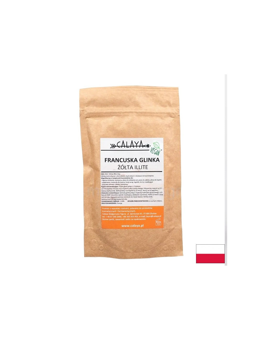 Argile illite jaune française, 100 g