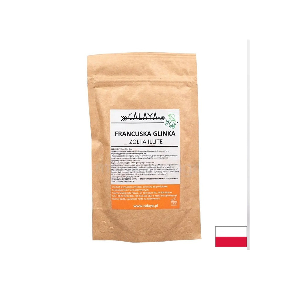 Argile illite jaune française, 100 g