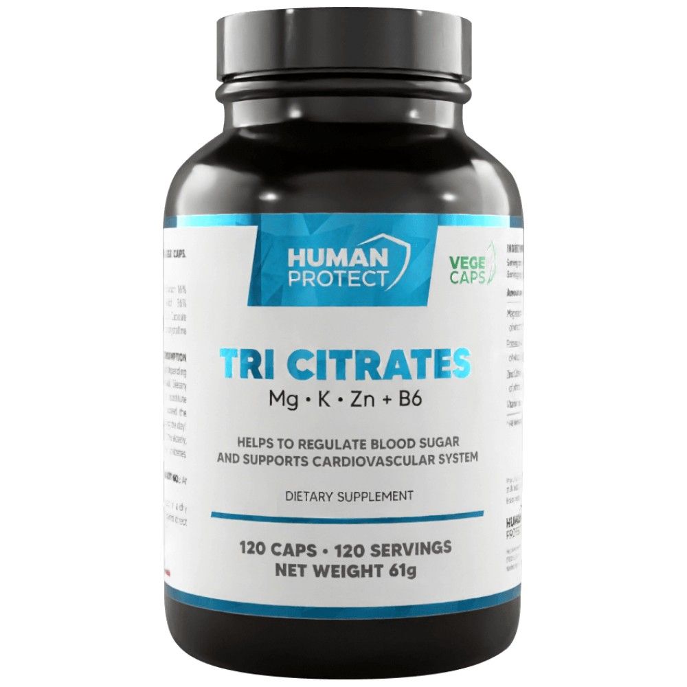 Tri Citrate | Magnésium + potassium + zinc - 120 capsules