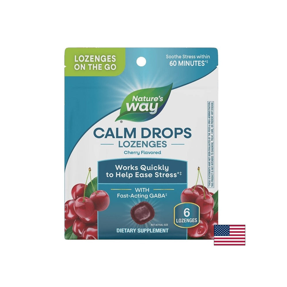 GABA (acide gamma-aminobutyrique) - Calme et effet anti-stress doux, 100 mg x 6 pastilles, saveur de cerise