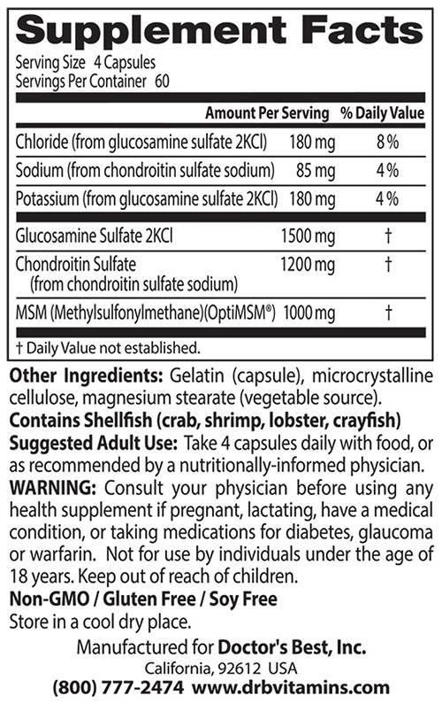 Meilleure glucosamine chondroïtine & msm - 240 capsules