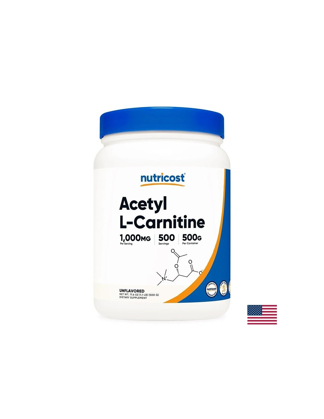 Brûlure des graisses et résistance musculaire - acétyl L-carnitine, 1000 mg x 500 g, poudre
