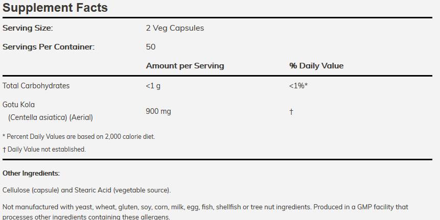 Gottu kola 450 mg - 100 capsules