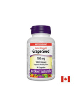 Extrait de pépins de raisin 100:1/ Pépins de raisin 100 mg x 90 capsules <tc>Webber Naturals</tc>