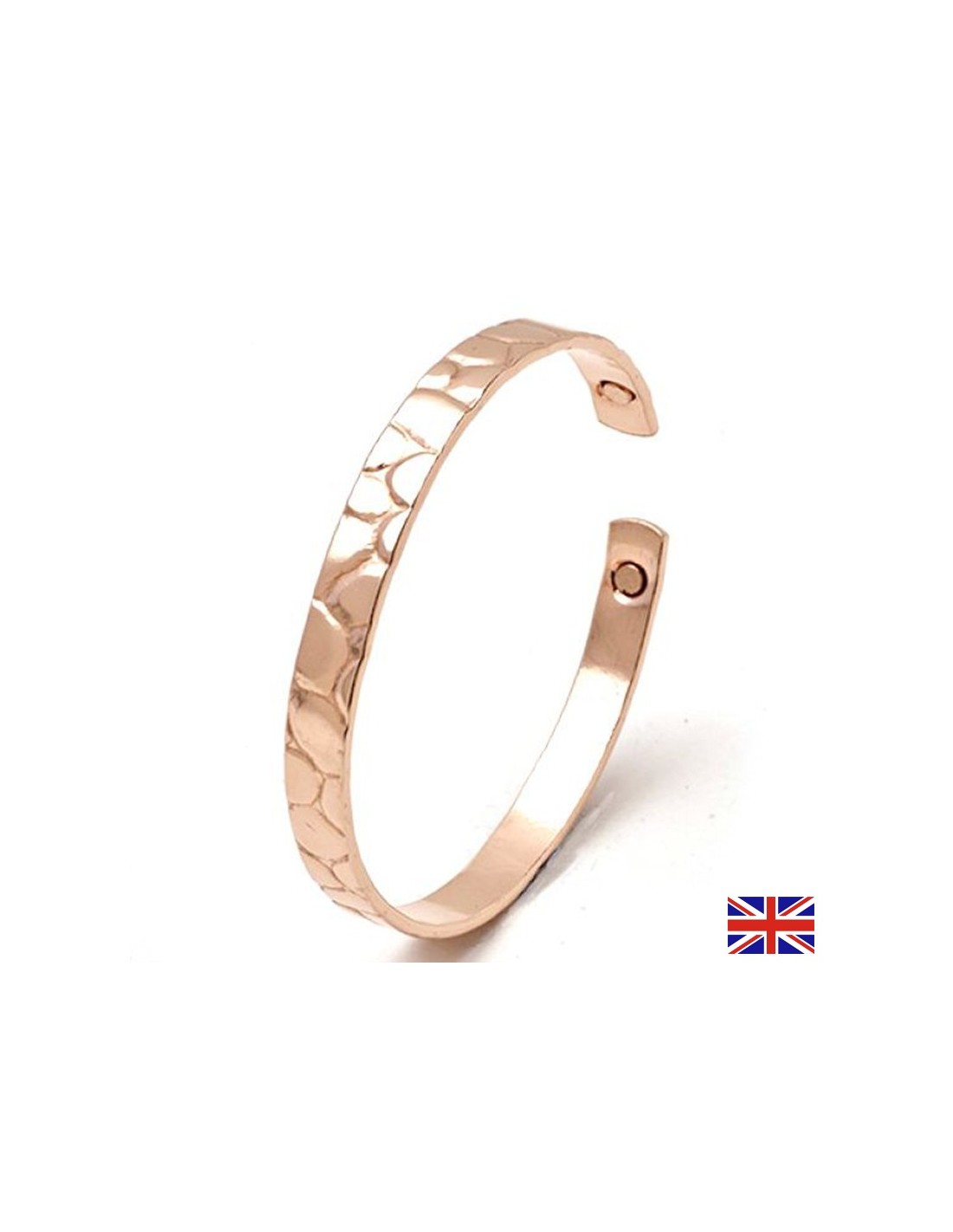 Bracelet en étain et en cuivre avec aimant - améliore la circulation sanguine, contre les douleurs musculaires, taille m, 19 cm