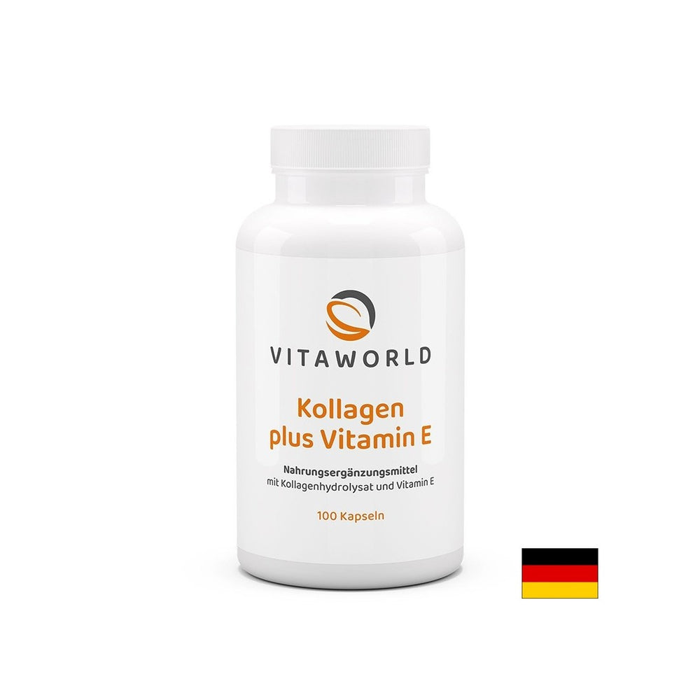 Coiffure, peau et soins des articulations - collagène (bovin) 500 mg + vitamine E, 100 capsules