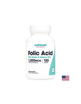 Prendre soin du cœur, du système nerveux, des cheveux et de la peau - acide folique + biotine + vitamine B12, 120 capsules