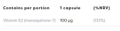 Vitamine K2 MK-7 100 MCG - 60 capsules de gel