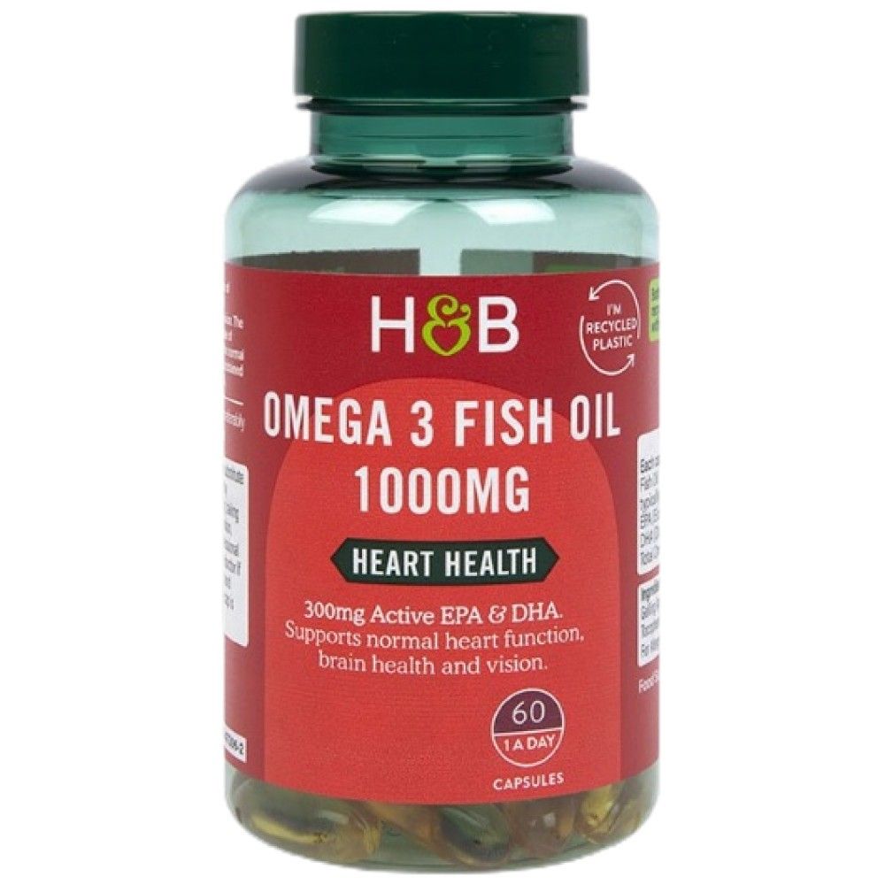 Oméga 3 Concentré d'huile de poisson 1000 mg - 60 capsules de gel