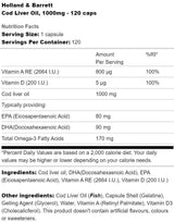 Huile de foie de morue 1000 mg - 60 capsules de gel