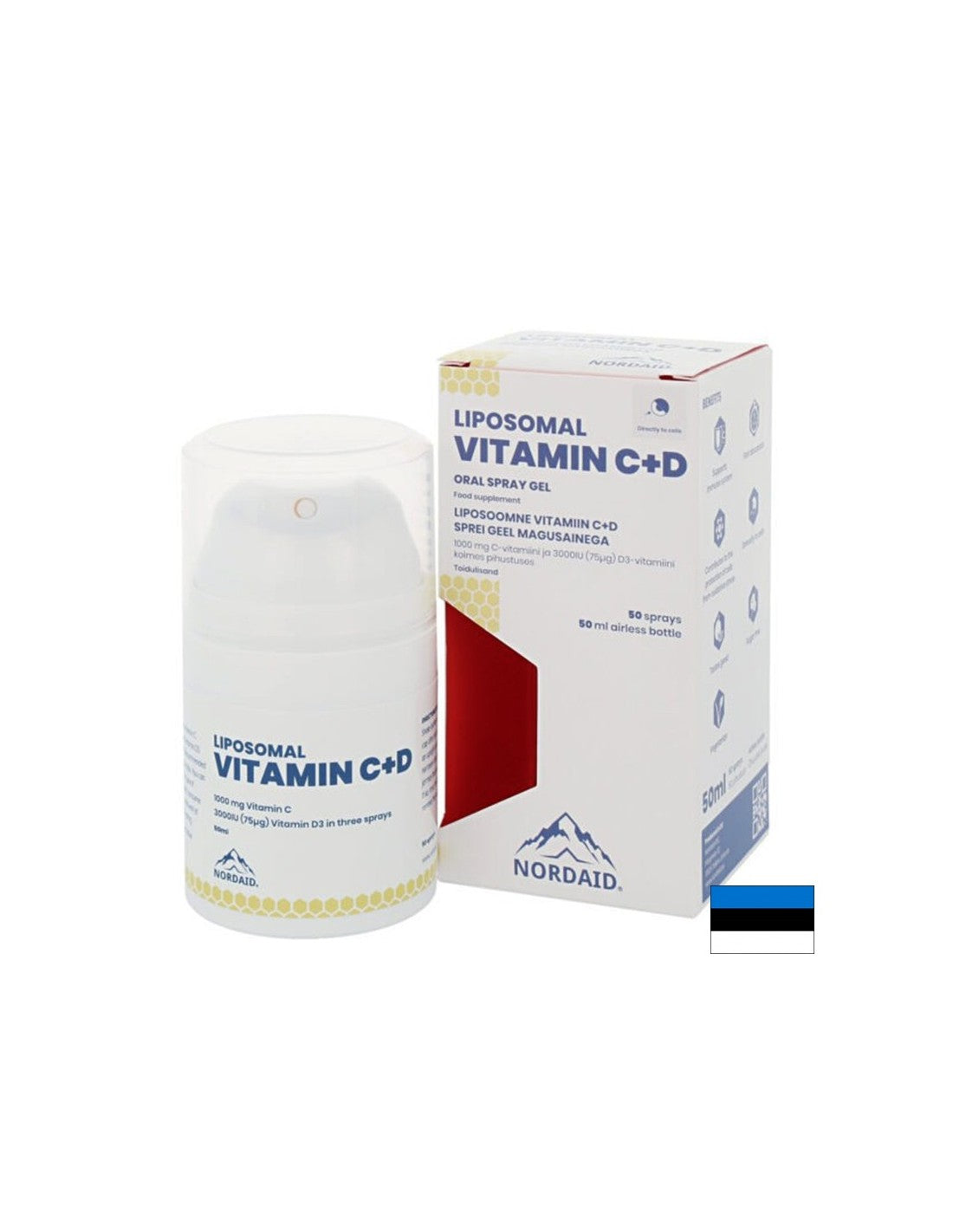 Immunité - Vitamine C + D3 liposomale, gel de pulvérisation oral, 50 ml