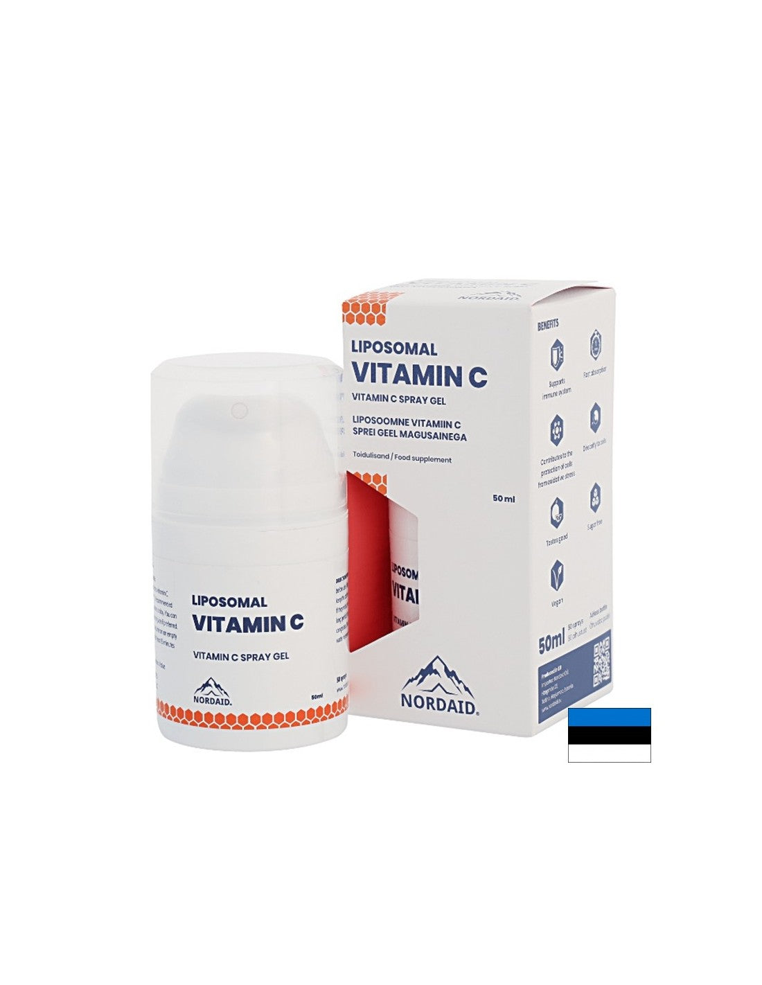 Immunité - Vitamine C liposomale - spray-gel buccal au goût de mangue, 50 ml <tc>Nordaid</tc>