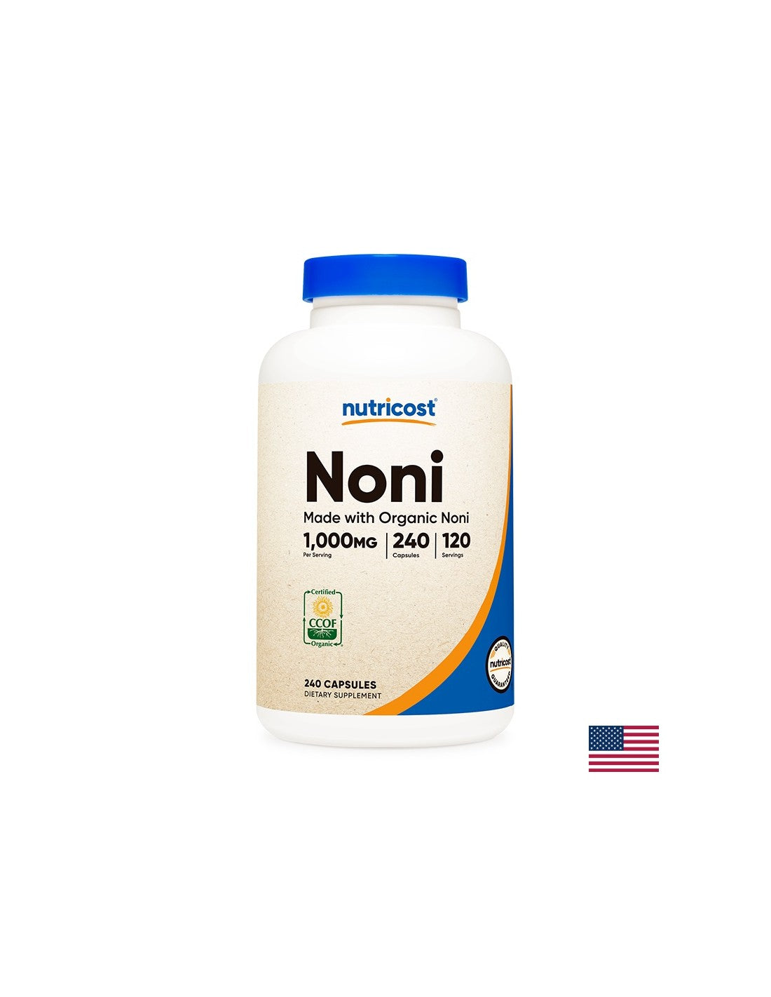 Immunité - Fruit de Noni, 500 mg x 240 capsules <tc>Nutricost</tc>