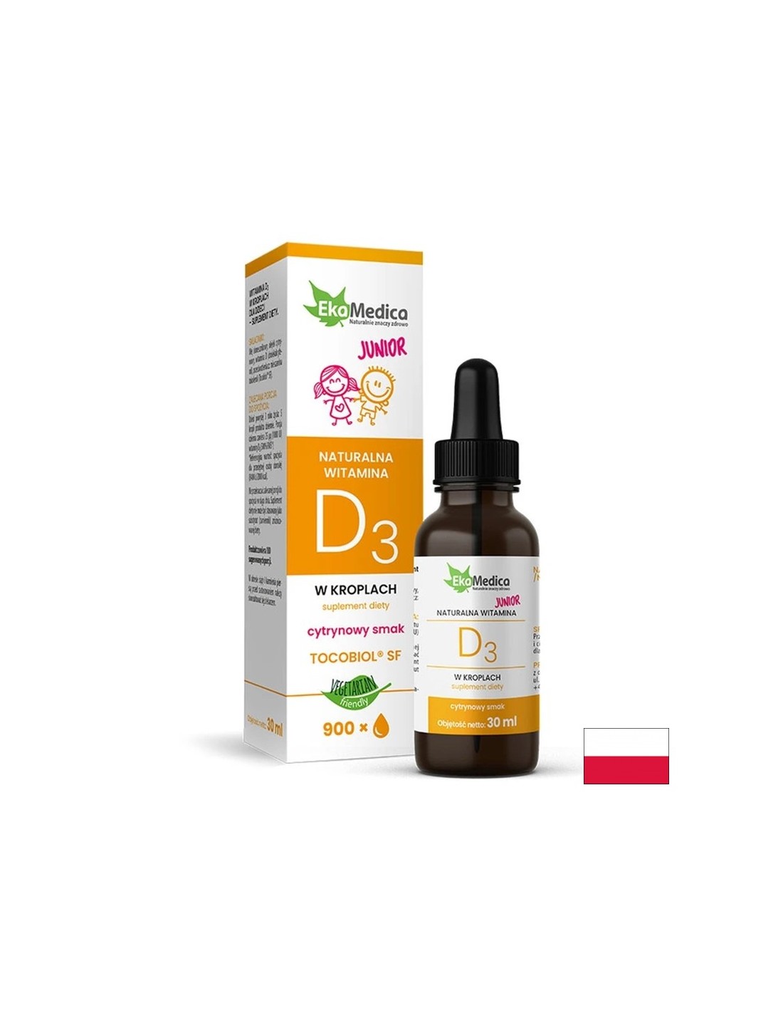 Immunité - Vitamine D3 pour les enfants et les adultes, 200 UI x 30 ml de gouttes