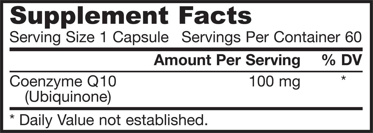 CO-Q10 (ubiquinone) 100 mg - 60 capsules