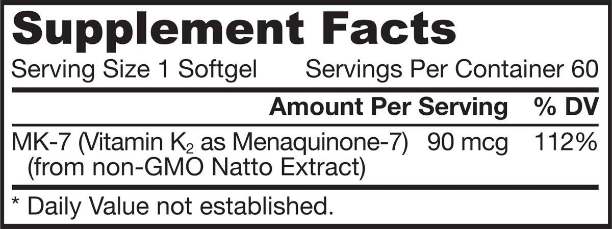 MK-7 90 MCG - 60 capsules de gel