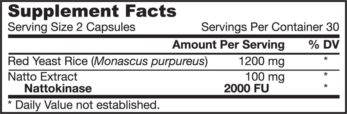 Riz de levure rouge + capsules Nattokinase 60