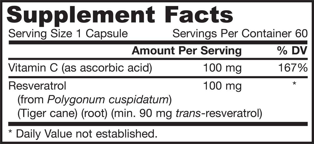 Resvératrol 100 mg - 60 capsules