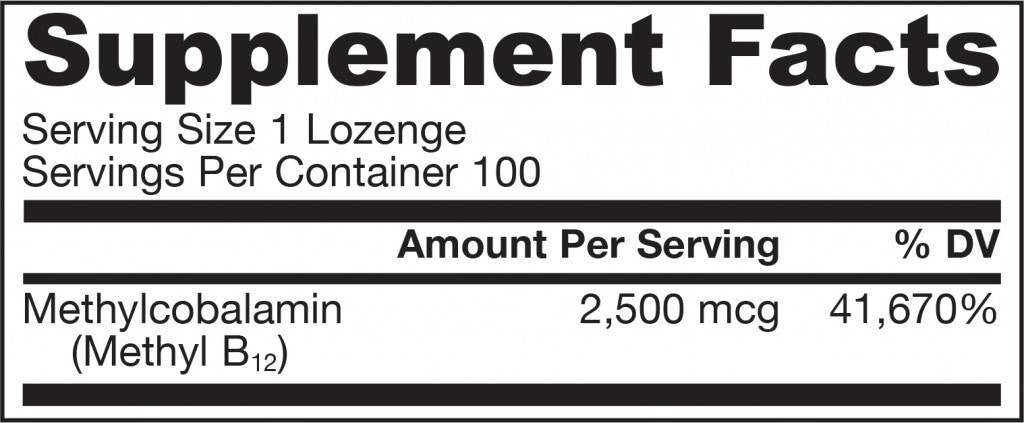 Méthyl B-12 2500 MCG - 100 comprimés sublinguaux