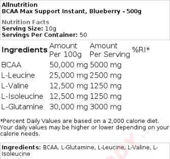 Support BCAA Max | Instant - 500 grammes