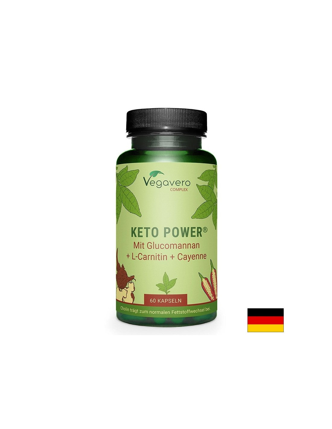 Keto Power® avec glucomannan, l-carnitine et poivre de Cayenne, 60 capsules