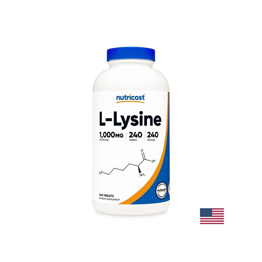 Herpès simplex, os et articulations - L-lysine, 240 comprimés <tc>Nutricost</tc>