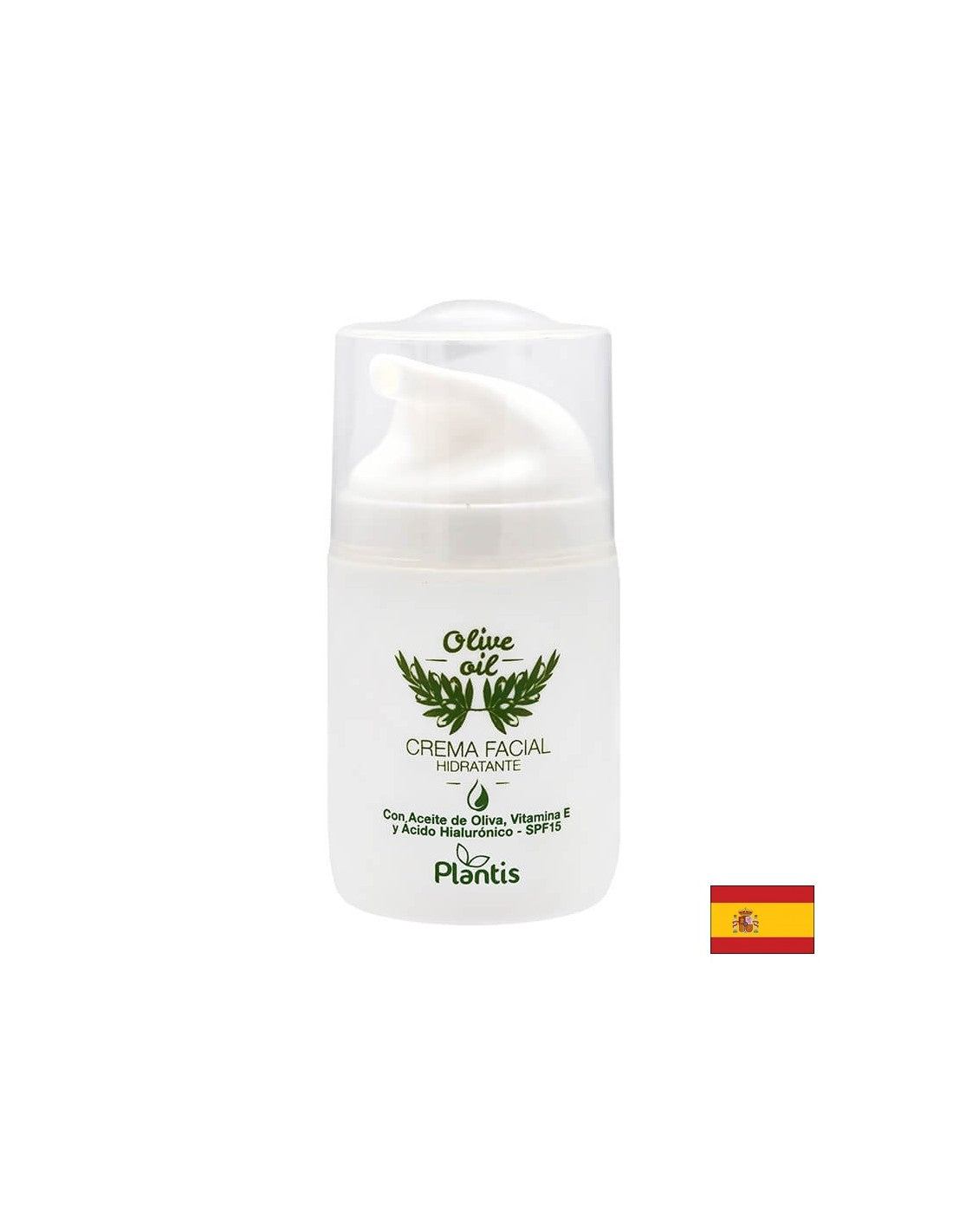 Crème pour le visage hydratant avec huile d'olive, vitamine E et acide hyaluronique SPF15, 50 ml