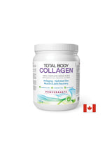 Collagène de bœuf hydrolysé avec acide hyaluronique, glutamine et biotine - Total Body Collagen, 500 g de poudre, saveur grenade <tc>Natural Factors</tc>