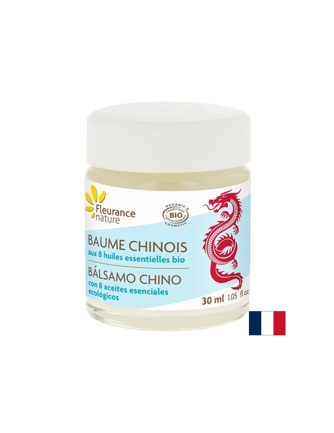 Baume du corps chinois avec 8 huiles essentielles, Nature bio-floue