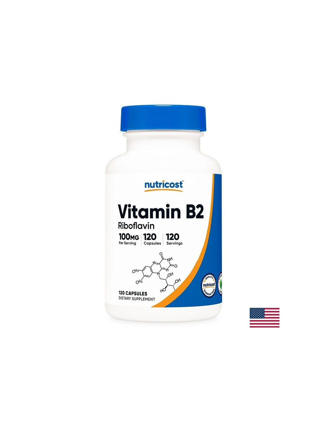 Énergie et ton cellulaire - Vitamine B2 (riboflavine), 100 mg x 120 capsules
