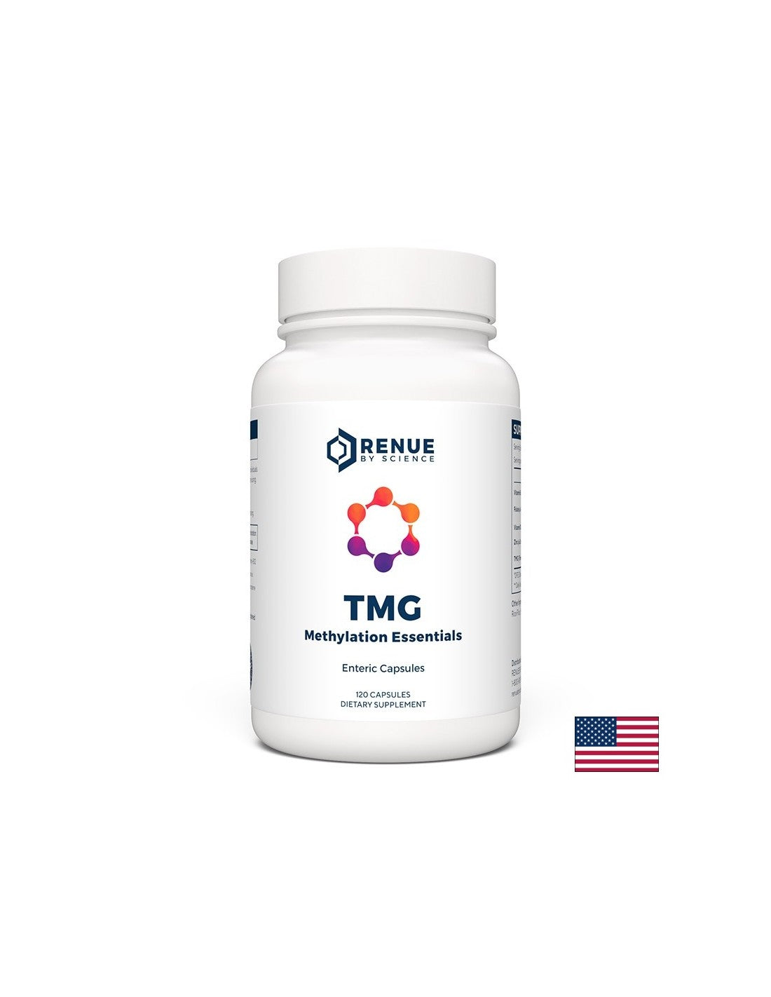 Anti-âge, protection de l'ADN - TMG - triméthyl glycine, zinc, vitamines B6 et B12, acide folique, 120 capsules pour 4 mois d'admission