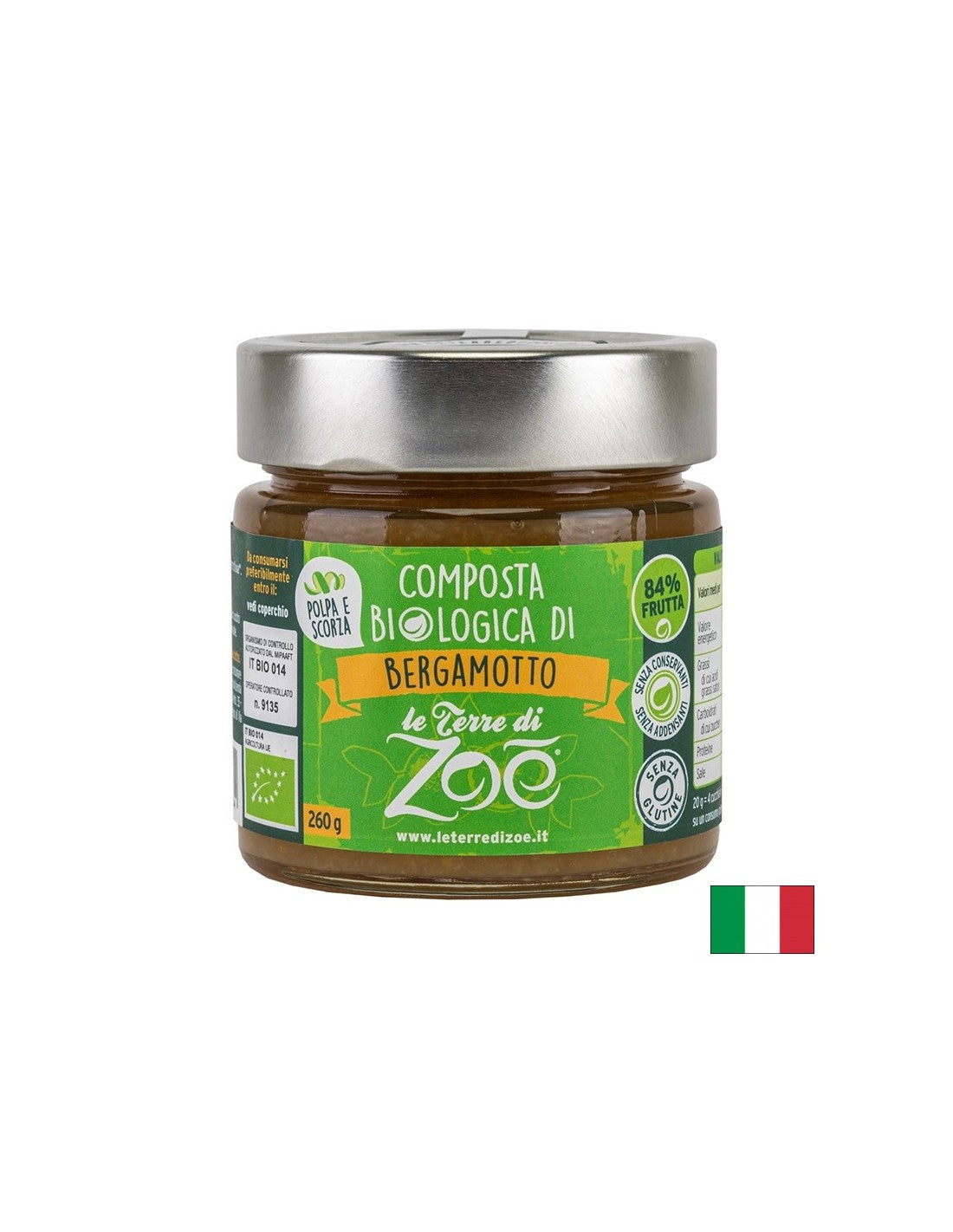 Confiture de bergamote biologique, 260 g