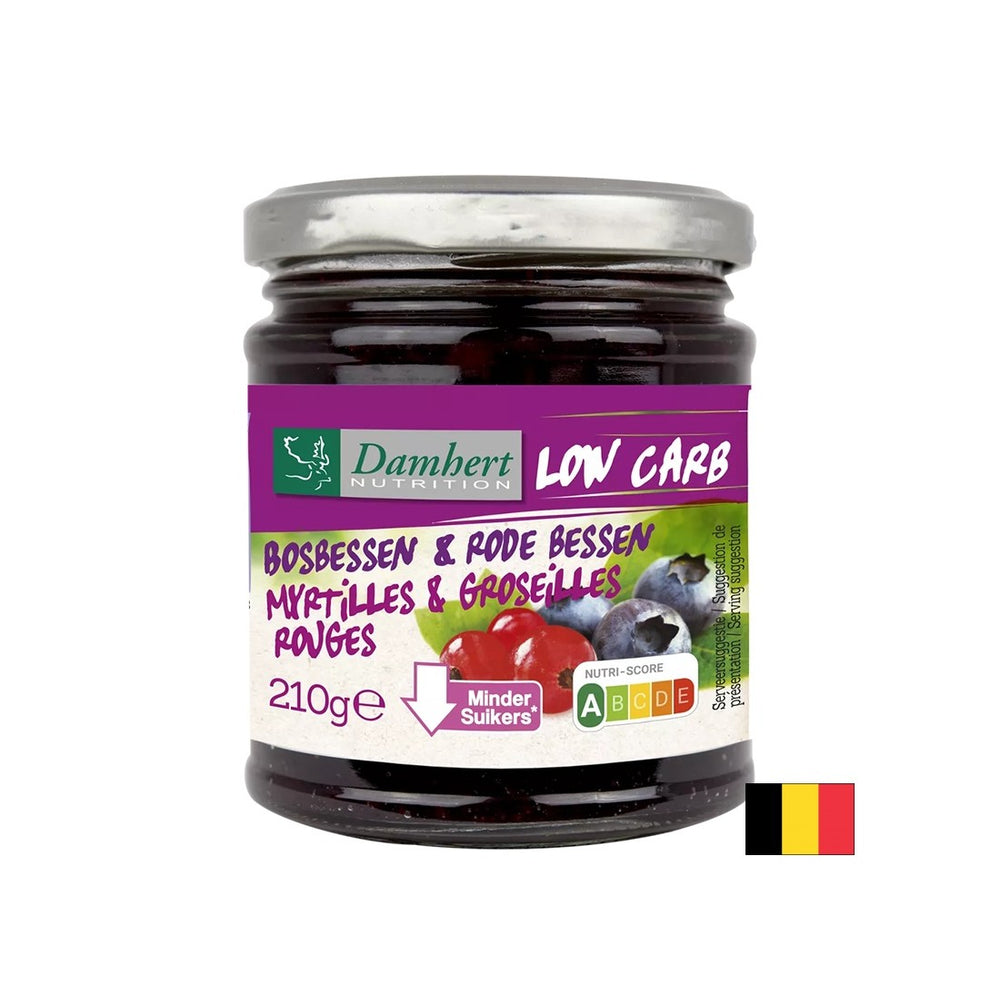Jaune aux myrtilles et aux mâles à faible teneur en sucre et en glucides, 210 g