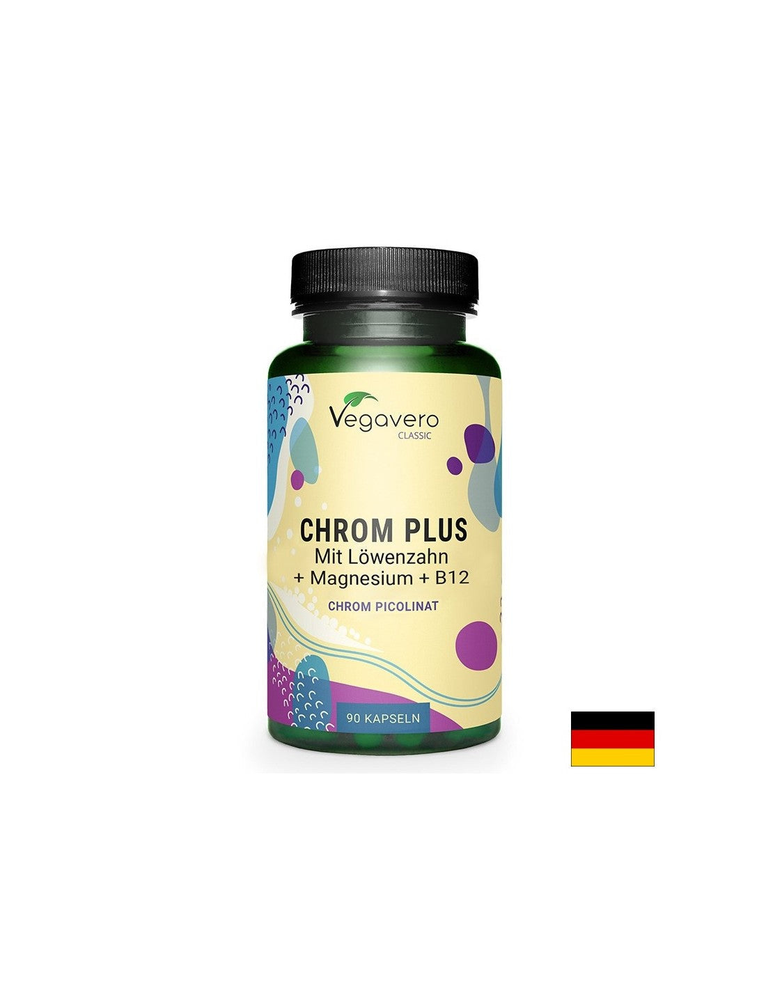 Contrôle du diabète - chrome + pissenlit, magnésium et vitamine B12, 90 capsules