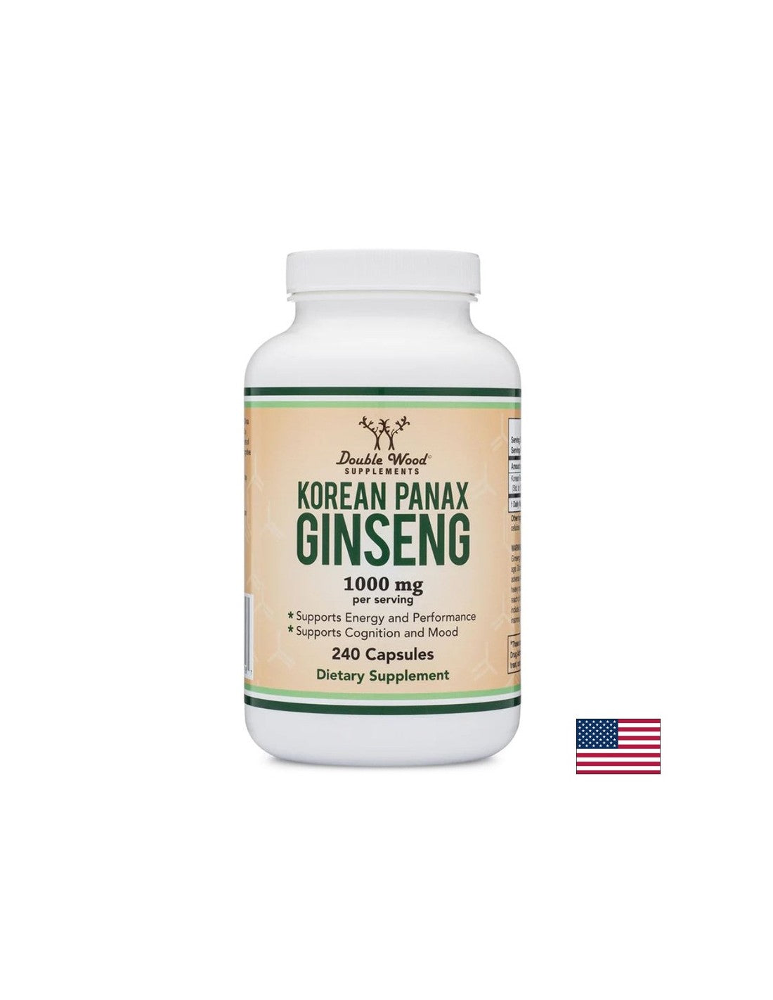 Panax ginseng coréen - Ginseng coréen, 240 capsules <tc>Double Wood</tc>