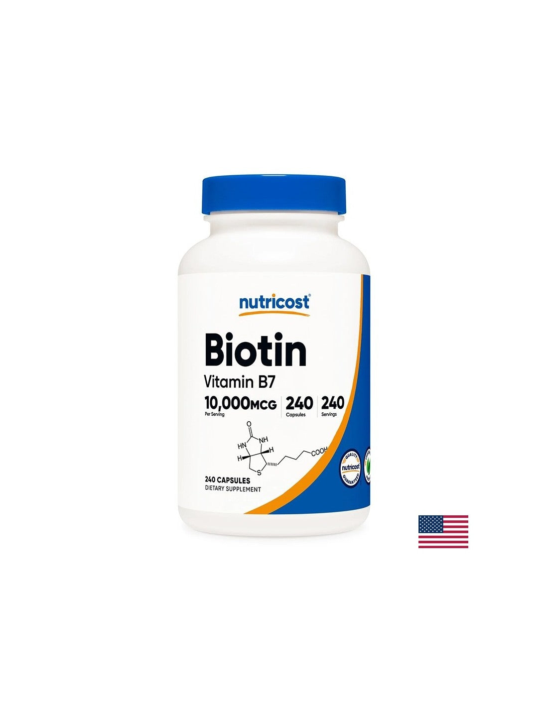 Cheveux et peau - biotine (vitamine B7), 10000 µg x 240 capsules