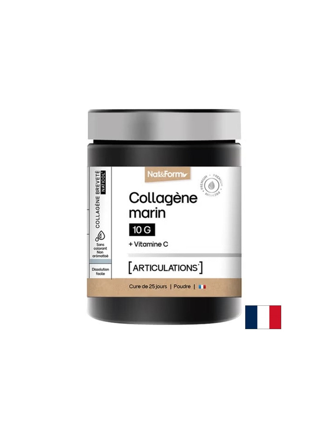 Cheveux et peau - collagène marin hydrolysé + vitamine C, 252 g de poudre
