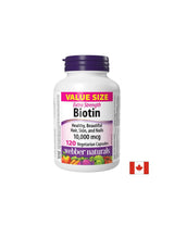 Cheveux, peau et ongles - Biotine Extra Strength 10000 µg, 120 V Capsules