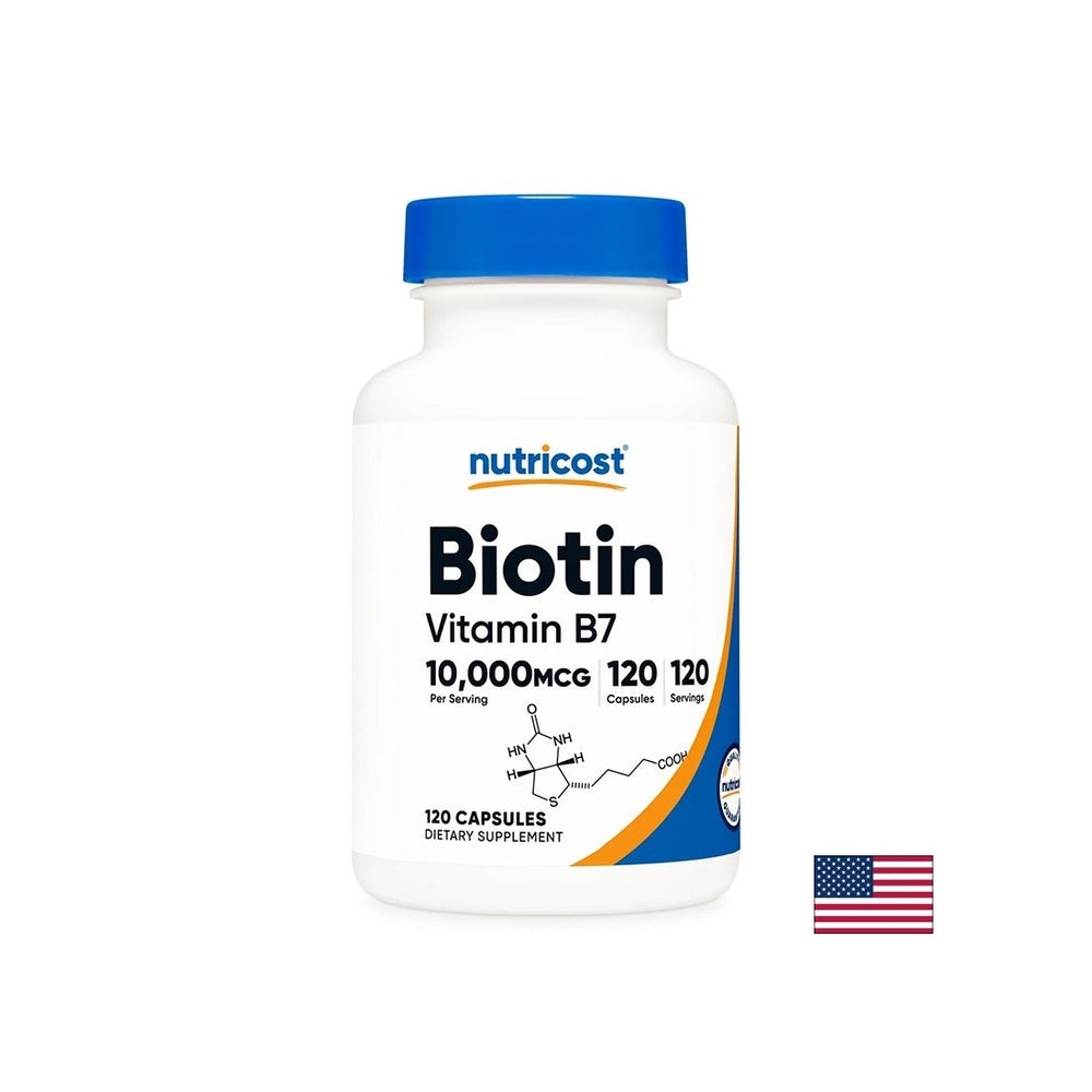 Cheveux, peau et ongles - biotine (vitamine B7), 10000 µg x 120 capsules