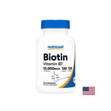 Cheveux, peau et ongles - biotine (vitamine B7), 10000 µg x 120 capsules